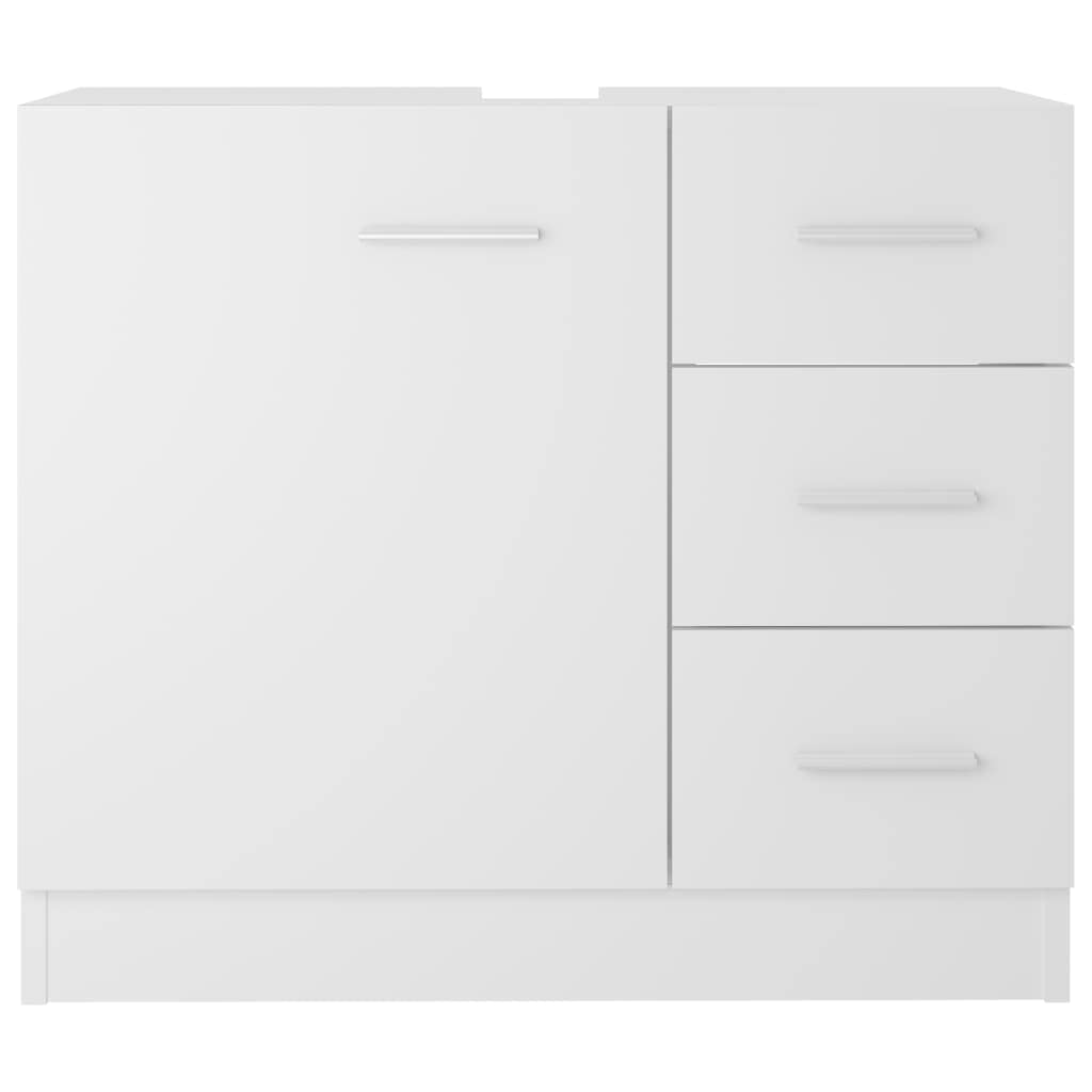 Mobile con Lavello Bianco 63x30x54 cm Legno Ingegnerizzato