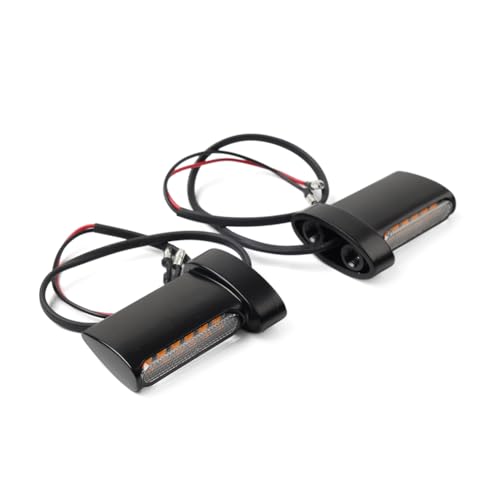Newsmarts 2 PCS 5.180 Degrees Zinc Alloy LED Indicator Blinker Motorcycle Brake Taillights Rear LED Turn Signals Black for Harley Dyna for Sportster XL