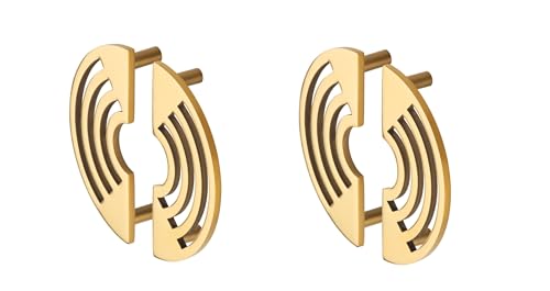 Image of COMPASS Stainless Steel Camila Cabinet Knobs, Drawer Pulls, Knobs for Dresser Drawers, Drawer Knobs Handle, Kitchen Knobs (PVD Gold Finish) Pack of 4 pcs