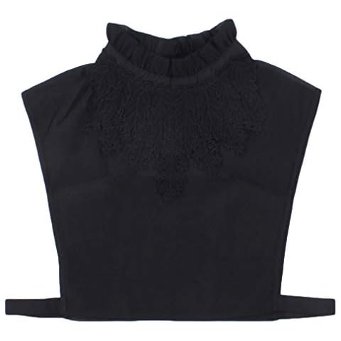 CAVIVI Women Fake Collar Shirt Lace Collars Detachable Half Shirt False Blouse Collar Dress Decorative Accessory,black Cover