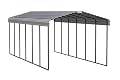 Arrow Carports Full-Size Galvanized Steel Carport Kit, Wind and Snow Rated, Corrosion-Resistant Powder-Coated Metal Frame for Vehicles, Boats, Equipment, and Storage, 12' x 29' x 9', Gunmetal