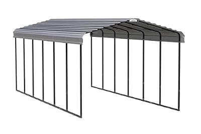 Arrow Carports Full-Size Galvanized Steel Carport Kit, Wind and Snow Rated, Corrosion-Resistant Powder-Coated Metal Frame for Vehicles, Boats, Equipment, and Storage, 12' x 29' x 9', Gunmetal