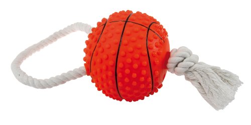 Zolux Jouet Vinyle Balle de Basket avec Corde pour Chien 11 cm