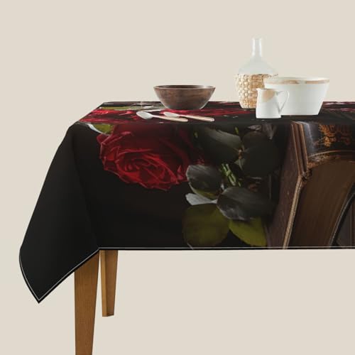 Nappe imperméable infroissable lavable pour table carrée de fête