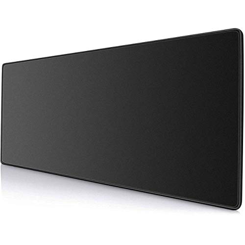 Image of Amazer-T Extended Gaming Mouse Pad with Stitched Edges, Large Mousepad with Premium-Textured Cloth, Non-Slip Rubber Base, Waterproof Keyboard Pad, Black, 80x30cm (31.5x11.8in)