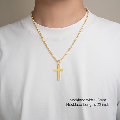 OLARCU Gold Wheat Chain for Men Women, Mens Stainless Steel Gold Plated Chain Necklace (3MM-Gold, 20 Inches(Men's Average Length)) by OLARCU - Used condition - Image 4