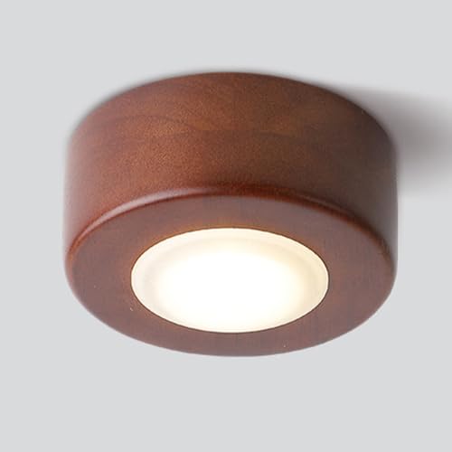 Foco de Techo Redondo, Foco empotrable LED de Madera, 3 W, 3 Modos de Color, direccional, para Sala de Estar, Dormitorio, Pasillo, Oficina.