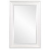 Howard Elliott George Rectangular Glossy White Wall Mirror, Rectangle Hanging Wood Framed Vanity Mirrors for Home Decor, Living Room, Bathroom, Bedroom, or Hallway, 24 x 36 Inch