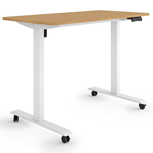 Esmart Etx-121wba 120x60cm Decoración De Bambú Escritorio Ergonómico Para Trabajar De Pie O Sentado Con Roles Ajustable Eléctricamente En Alt Esmart Etx-121wba 120x60cm Decoración De Bambú Escritorio Ergonómico Para Trabajar De Pie O Sentado Con Roles Ajustable Eléctricamente En Alt