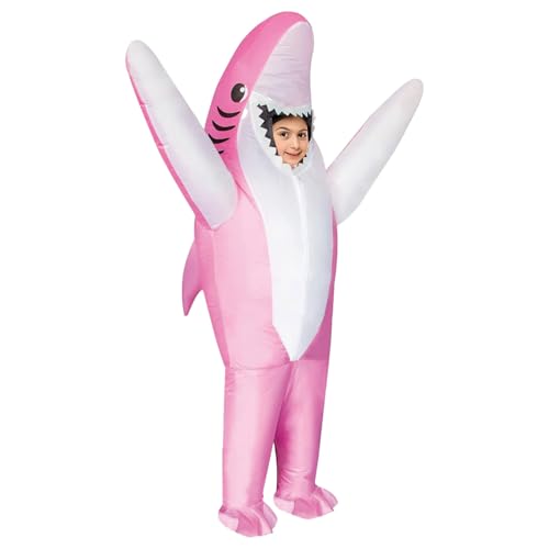 AirSuit® Déguisement Gonflable Requin Rose pour Enfants | Costume Requin Rose Taille 120 à 150cm...