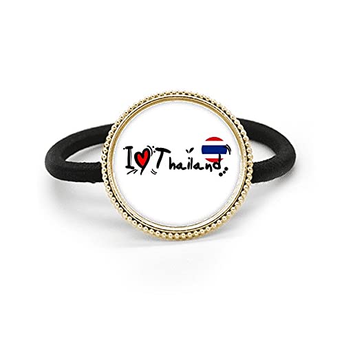 Élastique à cheveux en métal argenté avec motif drapeau Thaïlande