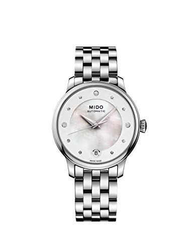 Imagen de MIDO Baroncelli Lady Day Reloj suizo automático para mujer Esfera blanca Caja de 33 mm M0392071110600