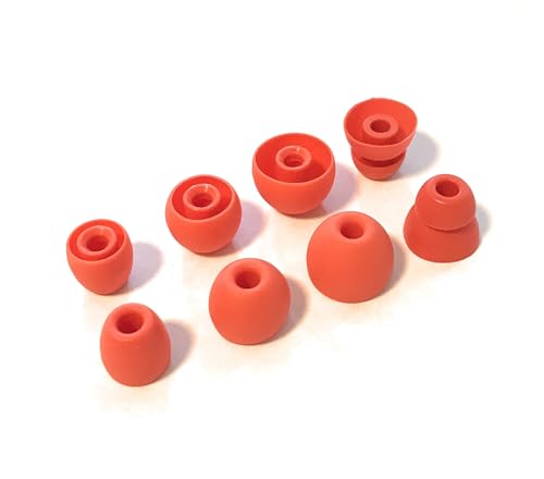 Replacement Earbud Tips for Beats Powerbeats Pro Wireless Stereo Headphones - Small, Medium, Large, and Double Flange (Lava Red)