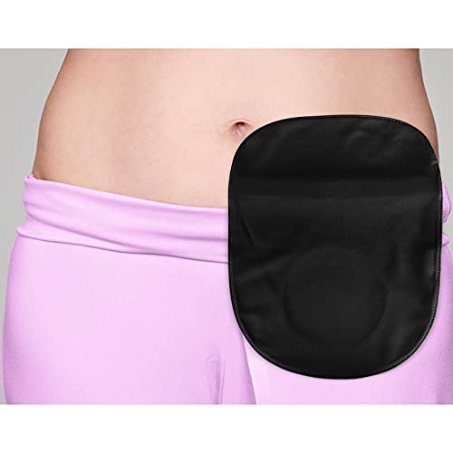 3 Stück dehnbare einfarbige Stomabeutelabdeckungen mit runder Öffnung, für Kolostomiebeutel oder Stomabeutel (schwarz) Cover