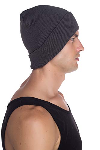 Image of Top Level Beanie Men Women - Unisex Cuffed Plain Skull Knit Hat Cap