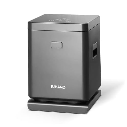 IUHAND Compost Bin Kitchen, Smart Waste Kitchen Composter, Electric Composter Indoor/Outdoor with Base, Food Cycler with 3L Capacity, Compost Machine for Countertop, Counter, Starry Gray