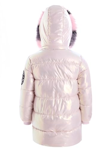 Chaqueta de invierno para niña con capucha desmontable y abrigo acolchado grueso 4