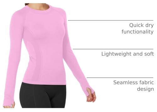 Image of MathCat Workout Shirts for Women Long Sleeve, Workout Tops for Women, Quick Dry Gym Athletic Tops,Seamless Yoga Shirts XS-XL