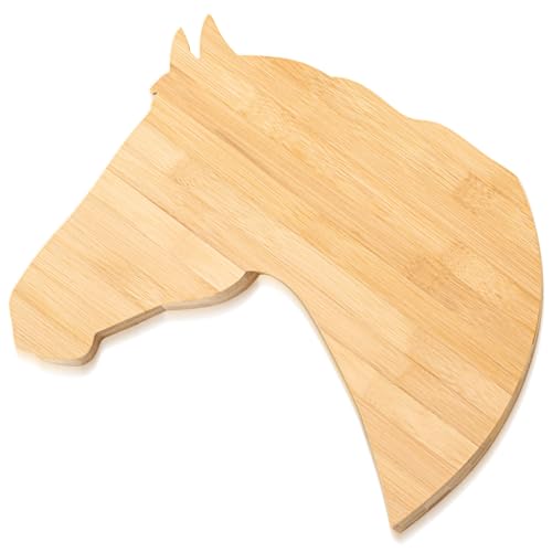 Tabla para cortar con forma de caballo de bambú miniatura 1