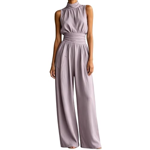 Traje de pantalón para mujer tipo mameluco festivo de media manga ideal para bautizos y galas