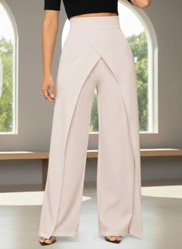 Image of GRECIILOOKS Trousers for Woman | Womens High Rise High Waist Flared Korean Style | Formal Pant for Women Office Wear| Track Pants for Womans Elegant for College & Events (Available in Plus Size)