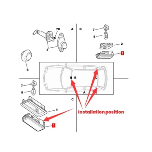 Luz de lectura interior de coche 636296 para Citroën AX ZX BX 4