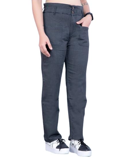 Image of TWGE - Women's Mid Rise Straight Fit Pants - Relaxed Fit Cotton Trousers with Drawstring Waist - Lightweight Everyday Wear