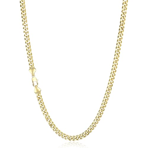 BRAYEG 5mm Gold Cuban Link Chain Necklace for Men Women14K Gold Chain Necklace for Women & Men Chains for Mens Cuban Chains Necklaces Dainty Jewelry Gifts Size 22in
