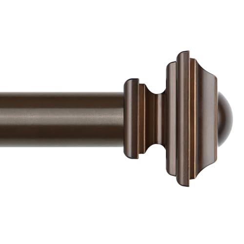 KAMANINA Bronze Curtain Rods for Windows 72 to 144 Inch(6-12ft),