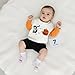 FYBITBO Toddler Boys Halloween Outfit Baby Sweatshirt Romper Pumpkin Long Sleeve Bubble Bodysuit Cute Fall Winter Clothes (Orange, 4-5T)