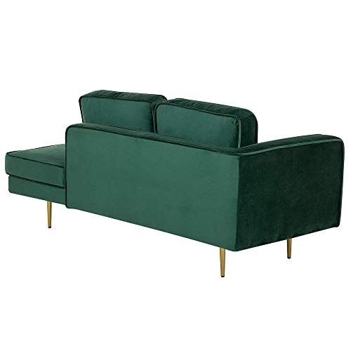 Beliani Moderne Chaiselongue aus Samtstoff in Smaragdgrün Miramas – Bild 5