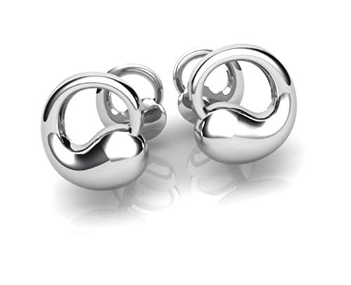 Sterling Silver Circular Terrance Cufflink for Men - Luxury Men's Cuff Links With Elegant Gift Box - Crafted With .925 Sterling Silver - Suitable for All Occasions