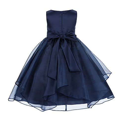 Image of Girl's Synthetic a-line Maxi Dress (WLT-1072-5-6 Indigo Blue 5-6 Years)