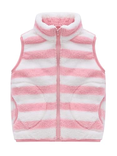 renvena Girls Boys Fleece Vest Outerwear Lightweight Stand Collar Jacket with Pockets Fall Winter Clothes
