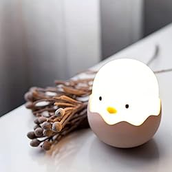 Lamparas Infantiles Bebe YISSVIC Luz Nocturna Bebé Lámpara Infantil LED Silicona Pollito Recargable Regalo para los Niños Bebés