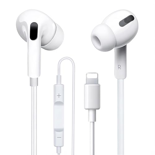 Écouteurs Filaires iPhone, Écouteurs iphone Intra-Auriculaires [Certifiés MFi] Casque Antibruit Stéréo HiFi avec Micro et Contrôle du Volume, Compatibles...