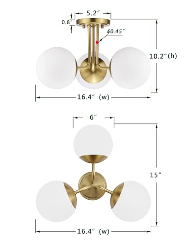 Lustre moderne laiton vieilli design spoutnik premium pour salon