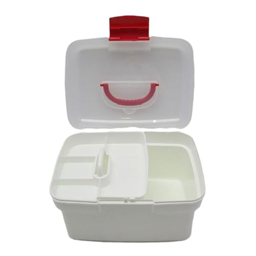 Yabauuop Organizador De Medicamentos - Organizador De Botiquín De Salud | Estuche Portátil Vacío Con Bandeja Extraíble Y Tapa Con Cierre, Suministros De Salud Para El Hogar Coche Dormitorio Camping