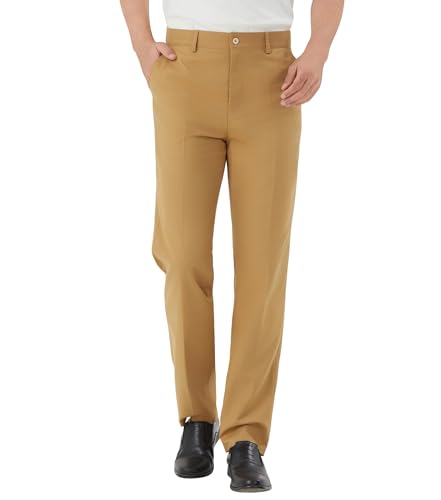 Image of Men's Tall Classic Fit Flex Flat Front Dress Pants Formal Pants for Business & Office