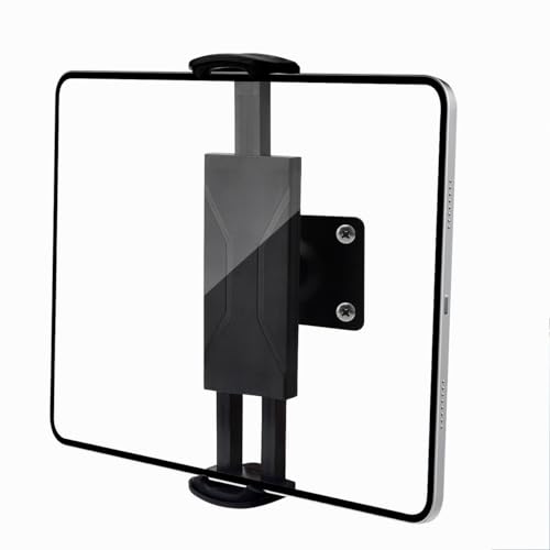 ZMDMAH Support Tablette Mural, Compatible avec iPad Pro/Mini Galaxy Tab Surface Pro Kindle de 4,7 à 14 in, Montage mural, Noir, Rectangulaire, Antidérapante, Réglable, Résistant au rayure