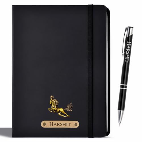 Image of Personalized Diary with Pen | A5 Customized Journal Notebook | Corporate Gift Set for Employees | Premium Charm Design (D1)