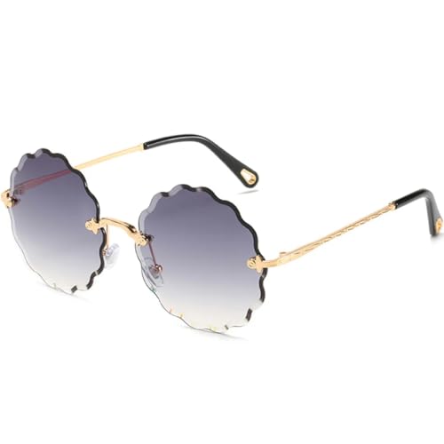 Lunettes de soleil rondes sans monture anti-UV400 pour un confort absolu