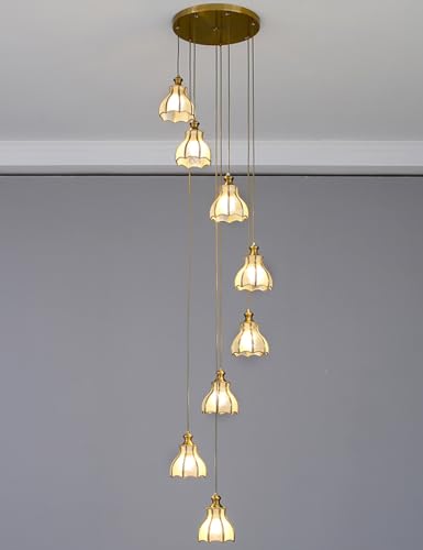 Lustre de salon creux duplex, éclairage chaleureux pour intérieur loft