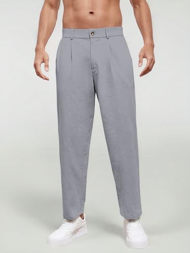 Image of Aahwan Khaki Solid Men's Regular Fit Cotton Slant Pocket Straight Leg Pants