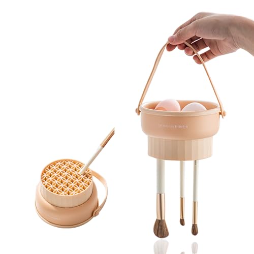 FineGood メイクブラシクリーナー化粧ブラシ 洗浄 シリコン 3in1 大容量メイクブラシセット メイクブラシ おしゃれ 無臭 吊り下げ可能 取り外し可能 置き台 洗浄 清潔 乾燥 おしゃれパフクリーナー スポンジクリーナー 折りたたみ 置き台 シリ