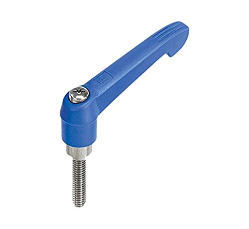 Image of Kipp 06611-30887X50 Fiberglass Reinforced Plastic /Steel Adjustable Handle with M8 External Thread, Novo.Grip Style, Stainless Steel Components, Metric, 50 mm Screw Length, Size 3, Traffic Blue Color