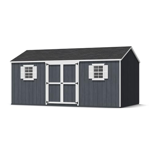 Little Cottage Co. 10x18 Value Workshop Shed with Operable Windows, Outdoor Wood Storage Do-It-Yourself Precut Kit