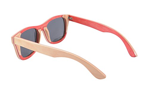 SHINU Handmade Polarized Wood Sunglasses Skateboard Wooden Sun Glasses UV400 Protection-Z680044
