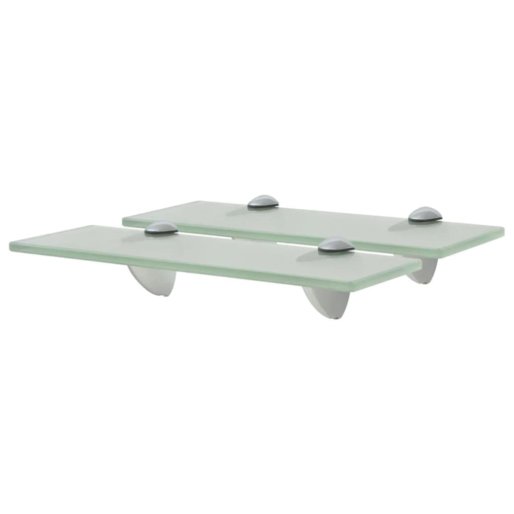 2 Stück Schwebende Regale 30x20x0,8 cm Bad Regal Ablagen Regal Glas Schwebend für Wohnzimmer Badezimmer Wandregal Glas Mattiertes Weiß Gehärtetes Sicherheitsglas Glasplatte Tisch