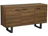 beliani credenza a 3 ante colore legno scuro timber